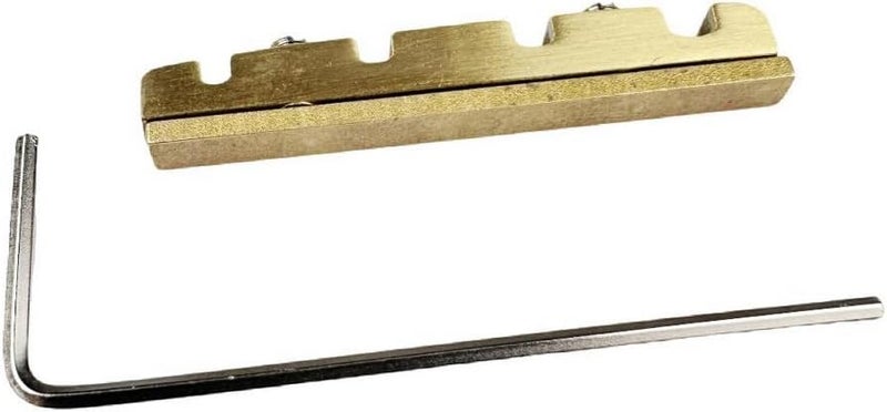 Kaynes 4 String Bass Guitar Nut, Adjustable Height Bell Brass Nut Split Regulation Replacement Parts for Jazz Style Electric Bass 38 * 3.5MM - Image 3